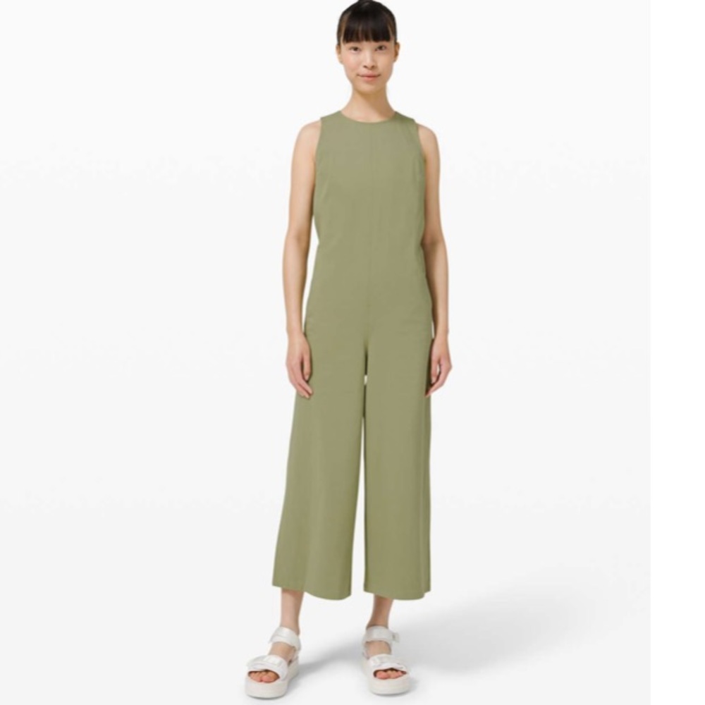 Lululemon Pocketed Wide Leg Jumpsuit Rosemary Green - excellent condition